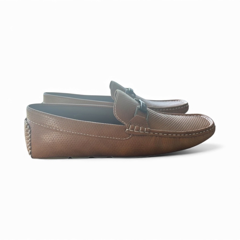Aston Marc Mens Tan Leather Perforated Driving Moccasins Loafers‎ Shoes US 13 - Picture 6 of 9